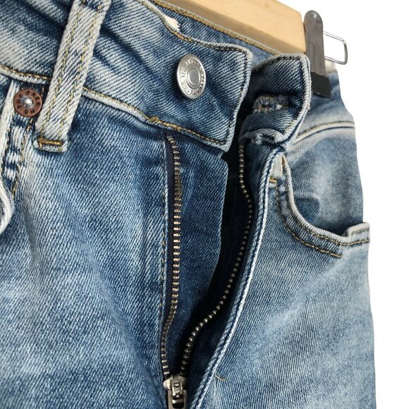 Free People High Rise Light Wash Raw Hem Skinny Jeans | Size 24 - Picture 9 of 13